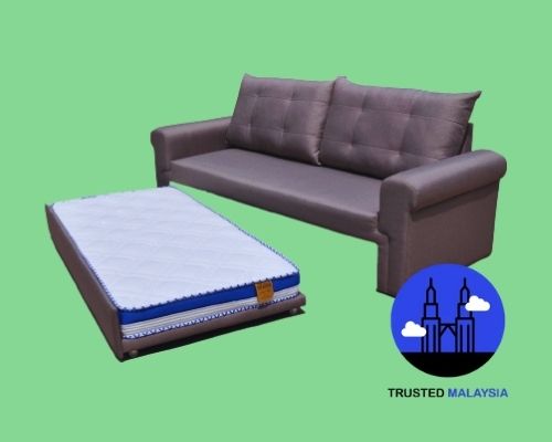 Alexia 3 Seaters Sofa With Roller and Memory Foam + Single Size Pull Out Bed_Sofa Beds_trustedmalaysia