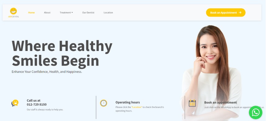 joy dental homepage