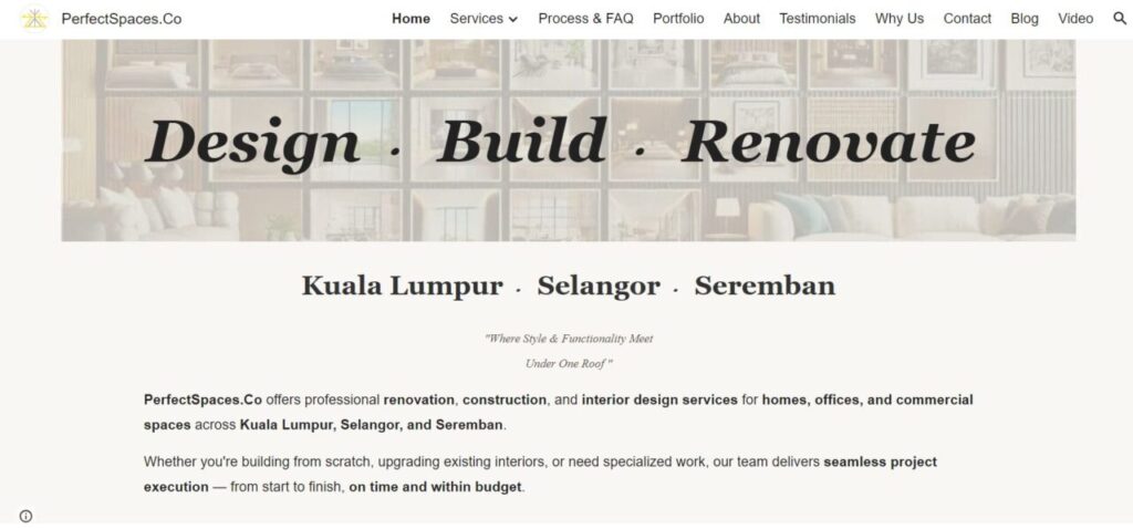perfect spaces homepage