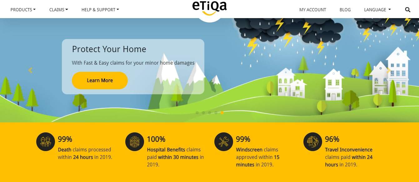 Etiqa e-Medical Pass Takaful's Homepage