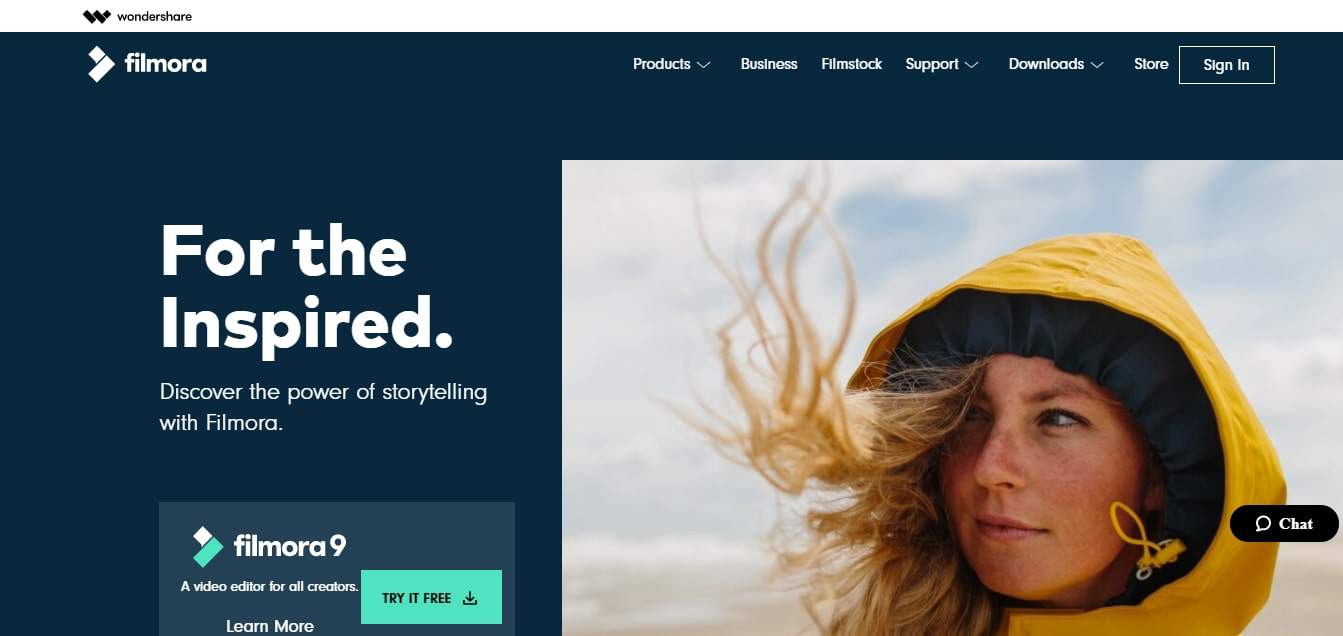 Filmora's Homepage