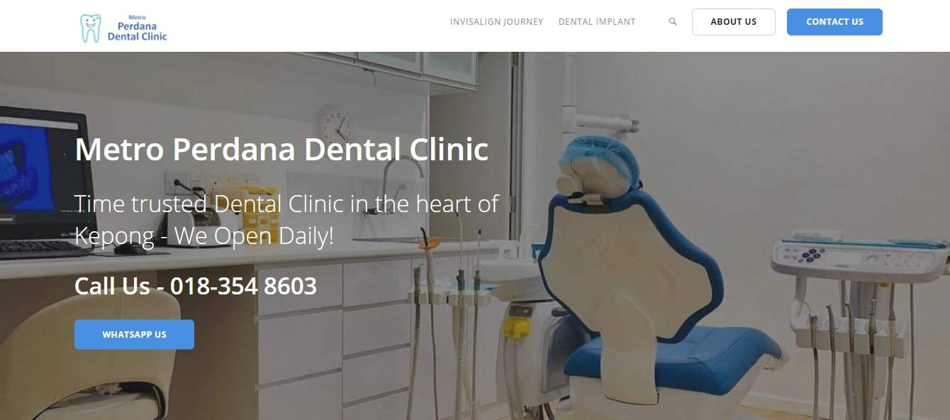 Metro Perdana Dental Clinic's Homepage