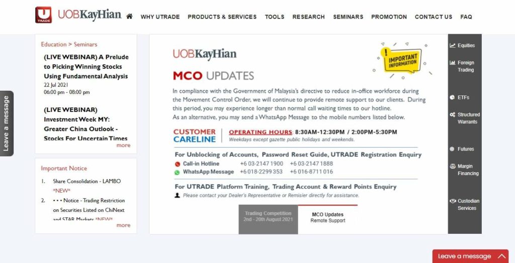 UTrade by UOB Kay Hian's Homepage
