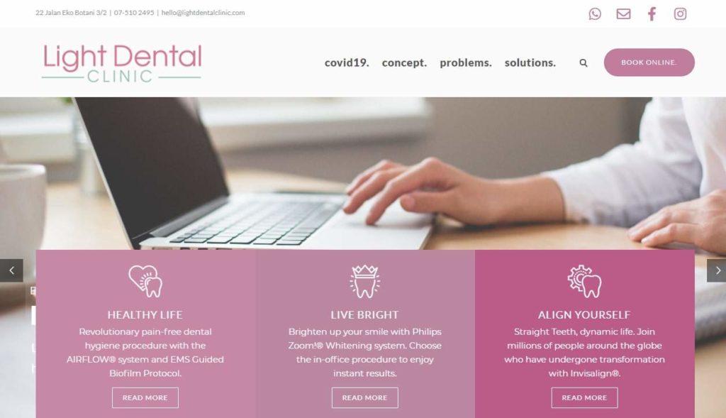 Light Dental Clinic's Homepage