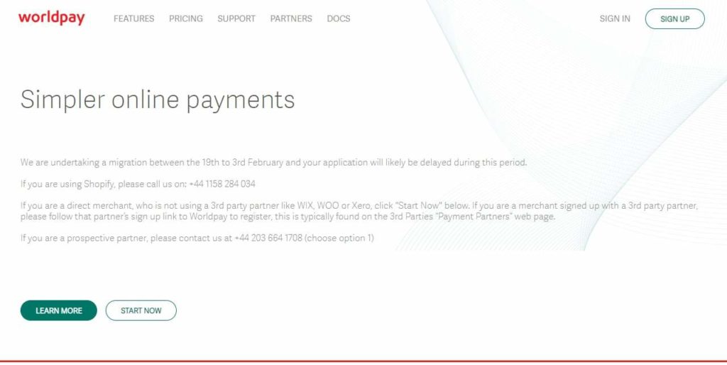 Worldpay's Homepage
