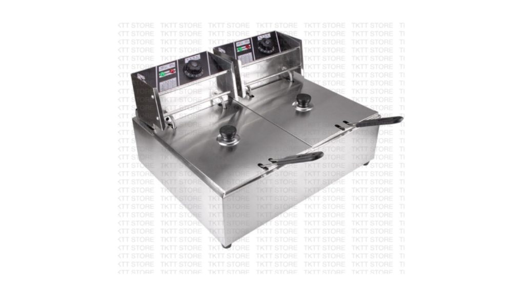 TTKT 2 x 8 Liter Dual Commercial Electric Stainless Steel Deep Fryer TTKT 2 x 8 Liter Dual Commercial Electric Stainless Steel Deep Fryer