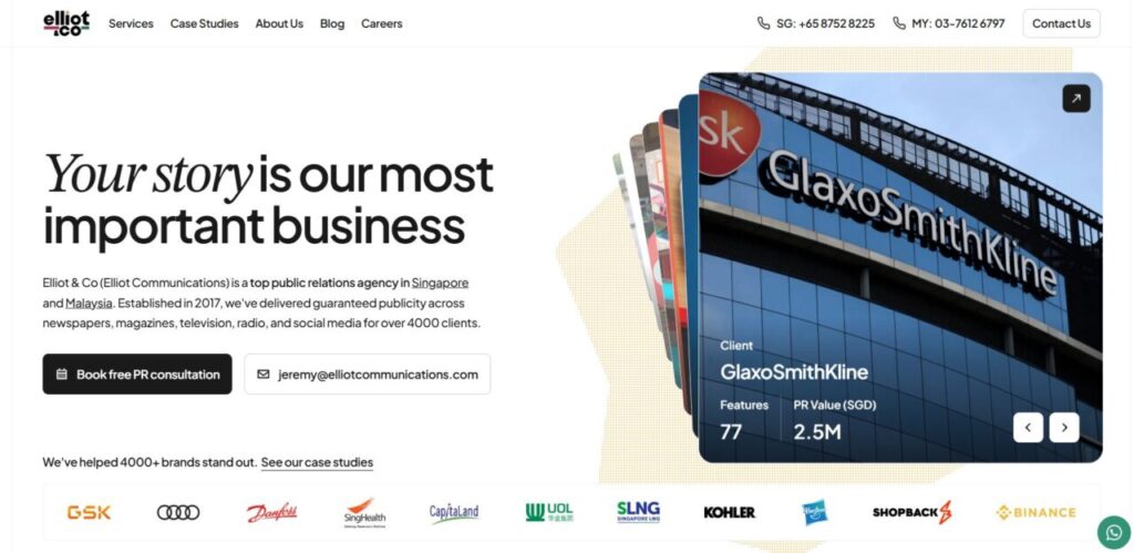 elliot communications homepage