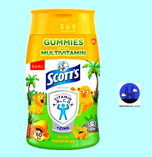 Scott’s Multivitamin Gummies with Tropical Flavours (60 pieces)_multivitamins unboxing_trusted malaysia