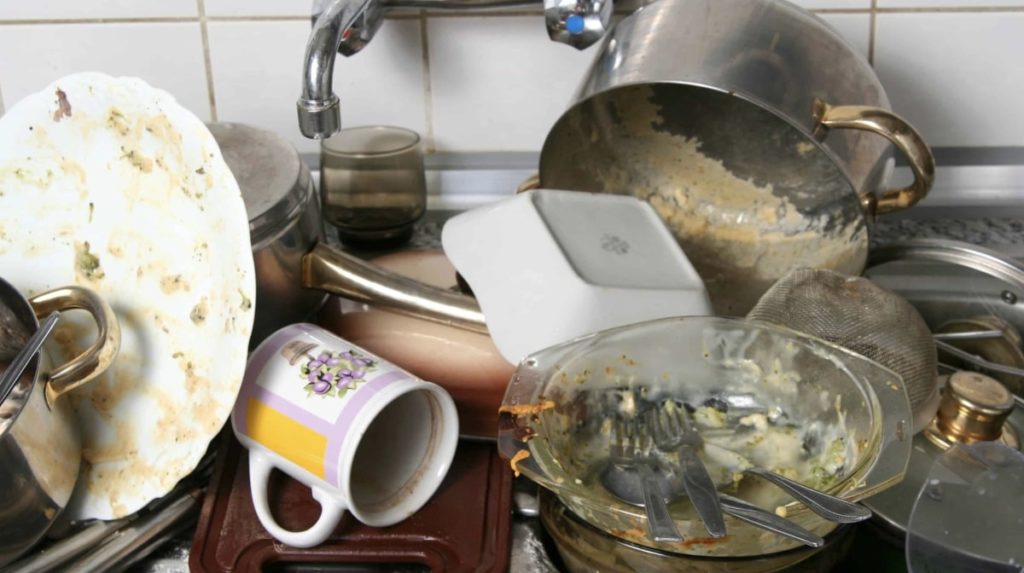 Heaping Grimy Dishes in the Sink