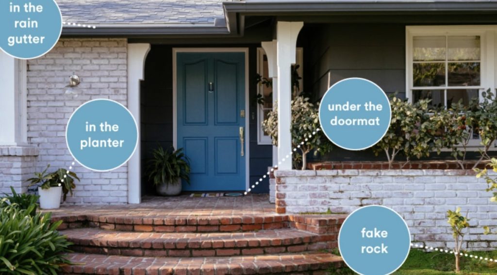Hiding your keys near the front door