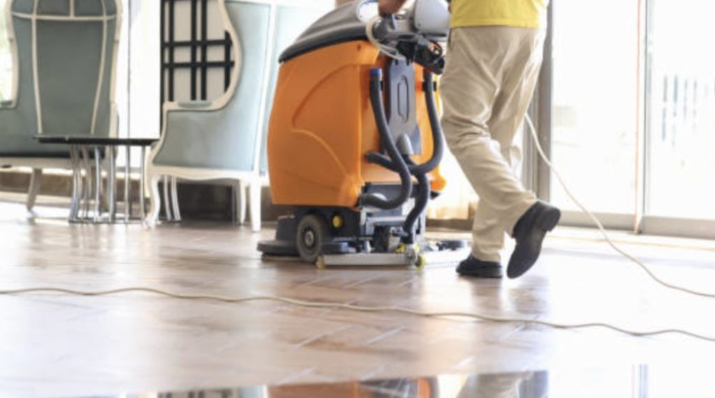 Wet-vacuum the floor