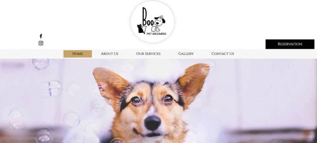 Boo Pet Groomers homepage