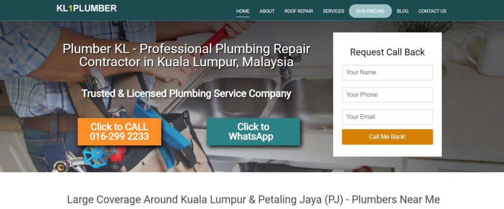 KL1 Plumber Homepage