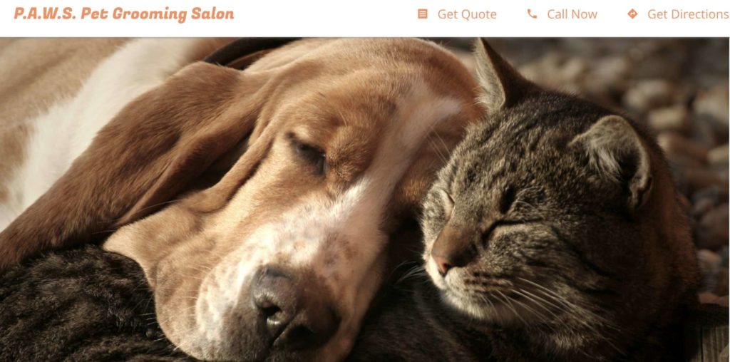P.A.W.S. Pet Grooming Salon homepage