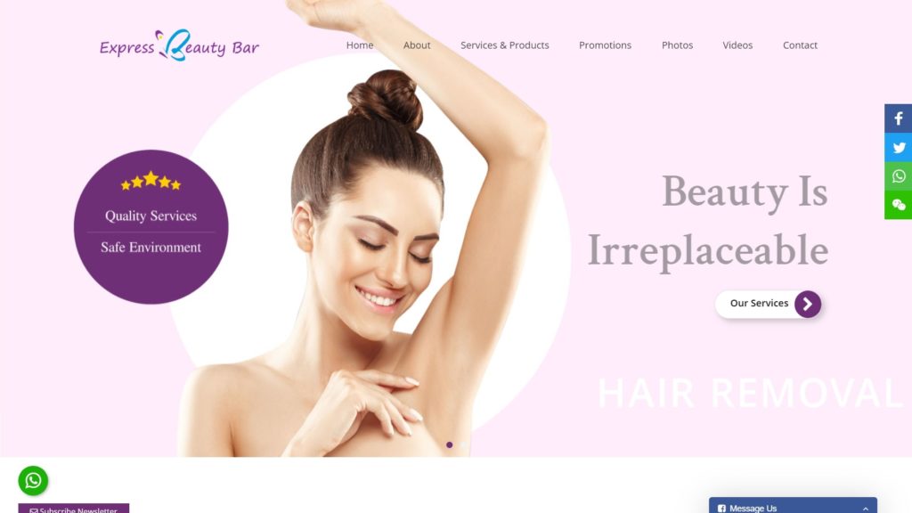 Express Beauty Bar Homepage