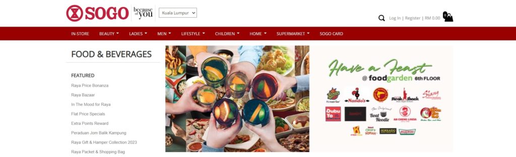 Food Court Sogo Mall's Homepage