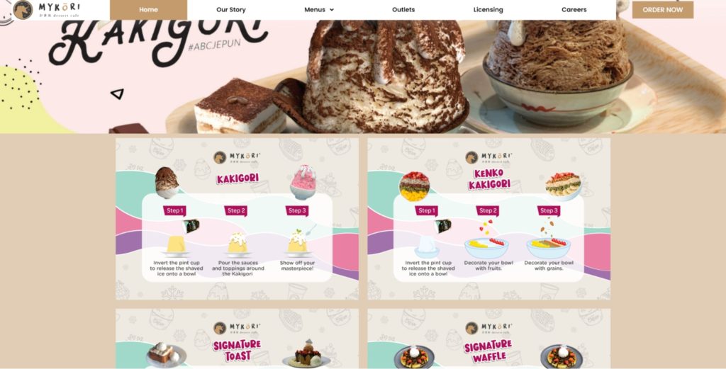 MyKori Dessert Cafe's Homepage