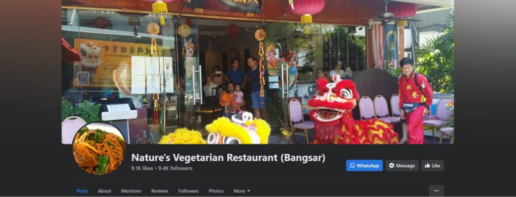 Nature’s Vegetarian Restaurant's Homepage