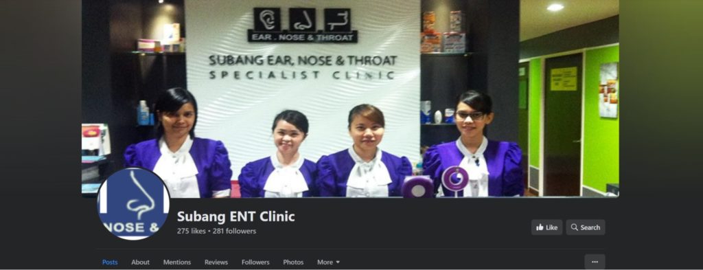 Subang ENT Clinic's Homepage