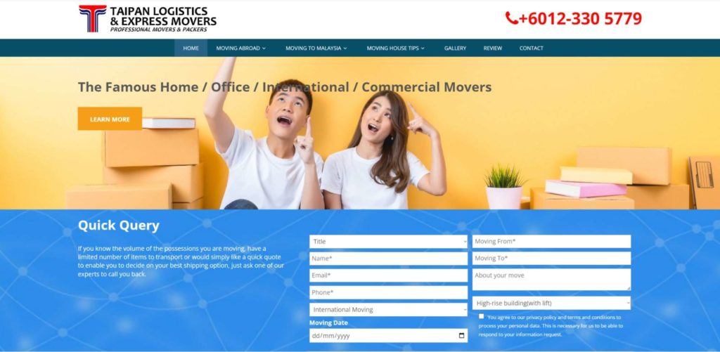 Taipan Express Movers Homepage