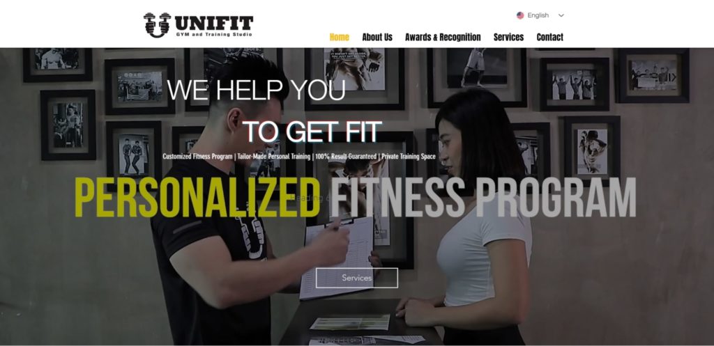 UNIFIT Gym's Homepage