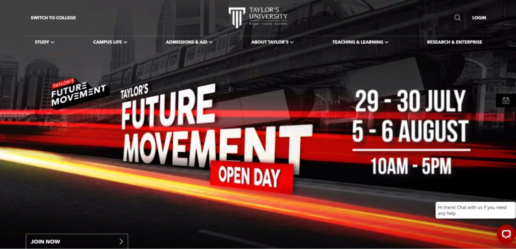 Taylor’s University Homepage