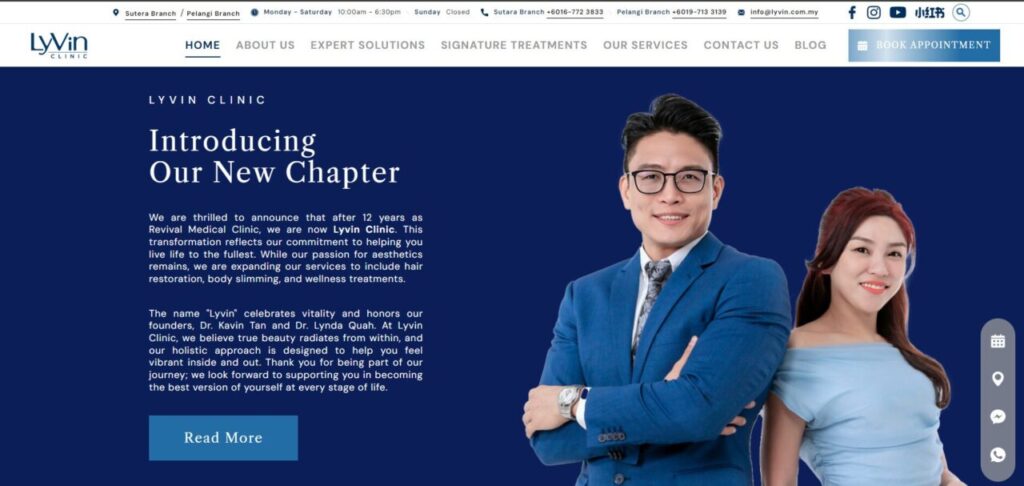 lyvin clinic homepage