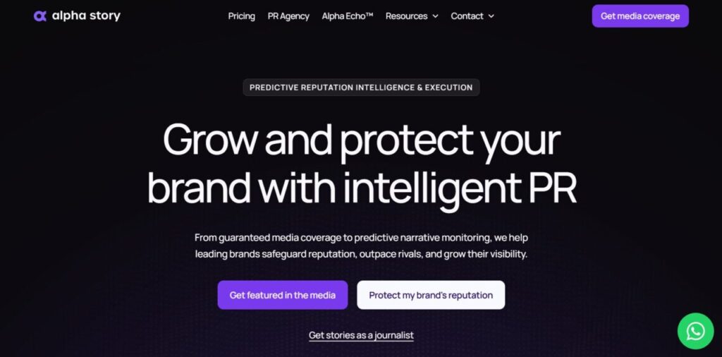 alpha story homepage