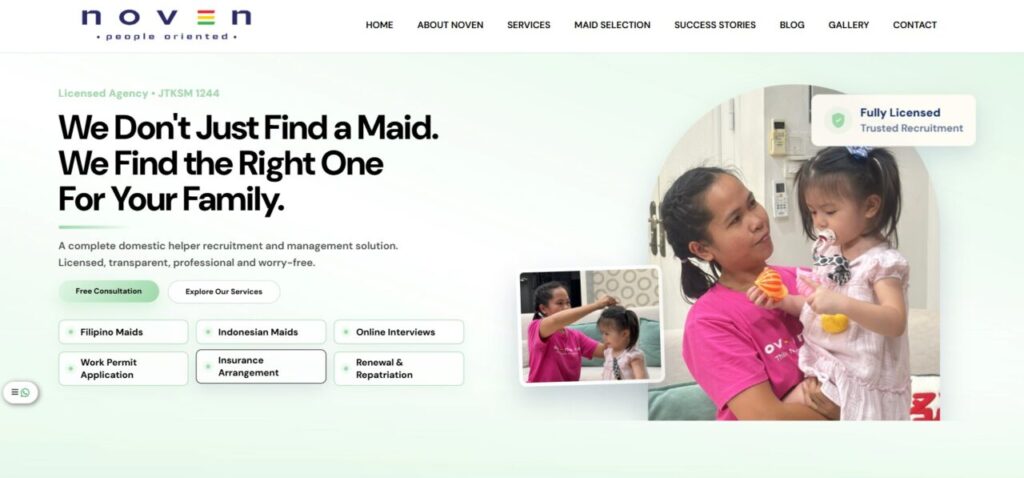 noven maid homepage