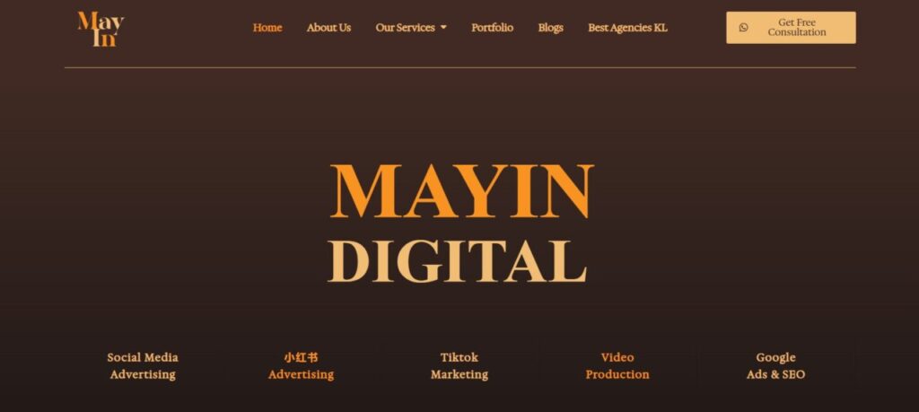 mayin digital homepage